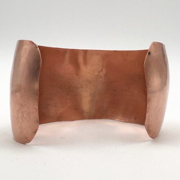 Copper and Brass Cuff Bracelet Abstract Animal Mid Century Hand Made in Mexico - Picture 8 of 12